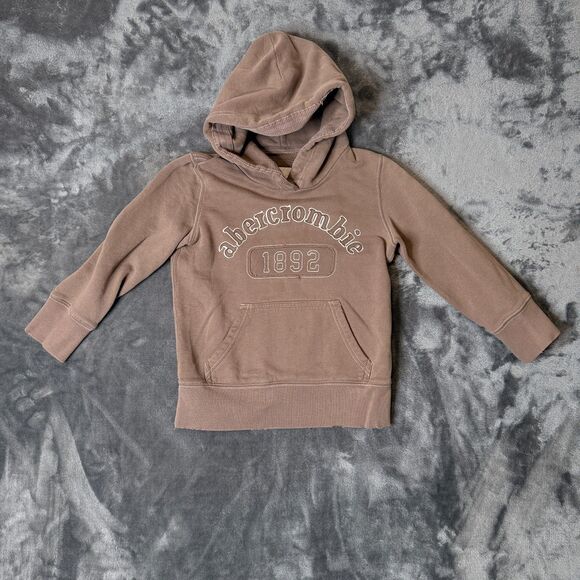 Vintage Y2K Abercrombie & Fitch Kids Large Brown Pullover Long Sleeve Hoodie - Picture 1 of 6